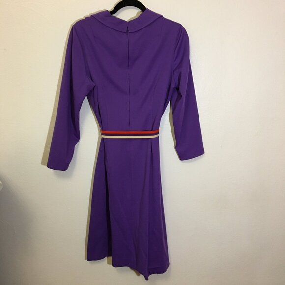 Vintage 60s Dog Ear Beagle Collar Dress with Belt Mod Shift Volup Plus Size (IB) - Picture 12 of 15